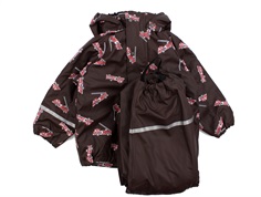 CeLaVi rainwear pants and jacket fleece lining nutria dinosaur